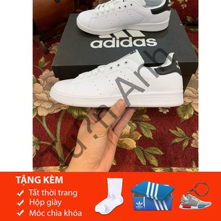 [Free Shjp+Tặng Quà] Giày Stann Smth Gót Đen Da Nhăn Đeppp