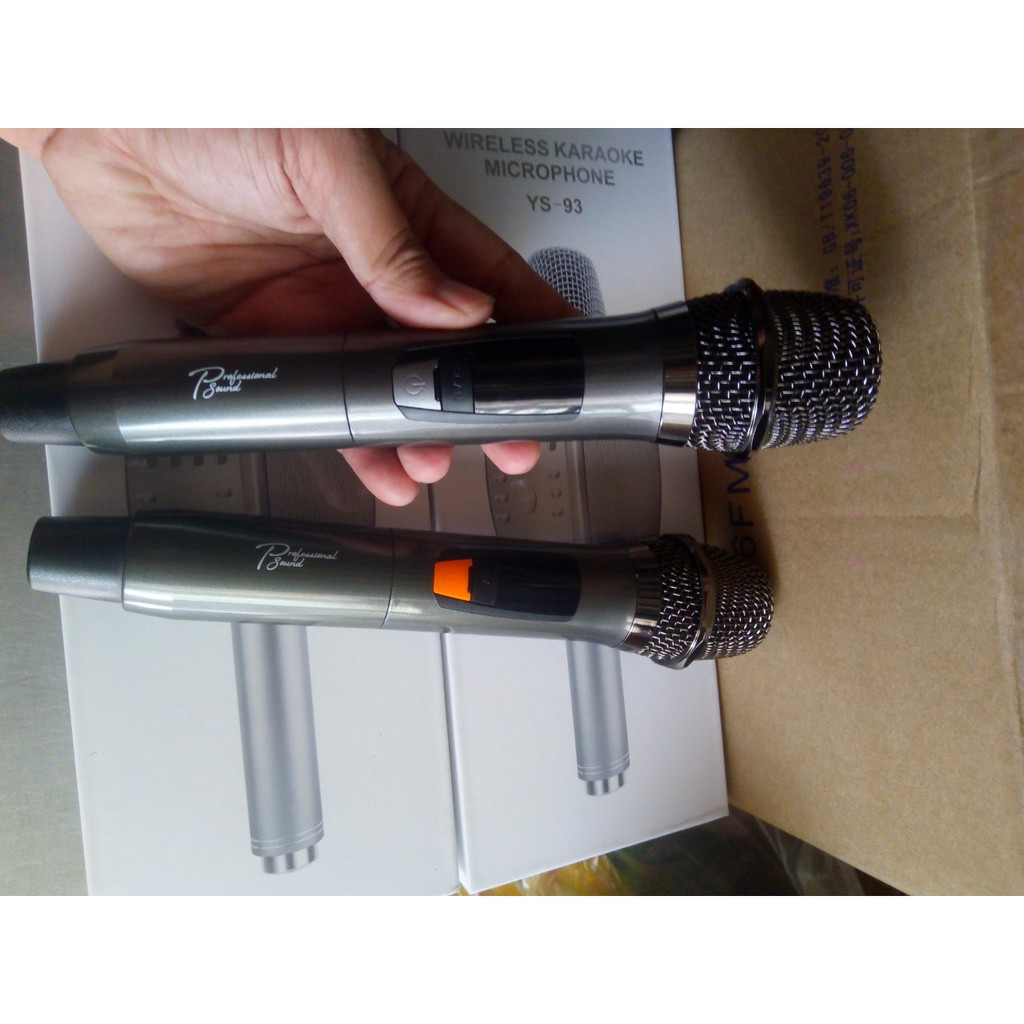 Bộ 2 Micro không dây cho loa kéo UHF Wireless Microphone mạch rời xám PRO  - micro cho loa kẹo kéo