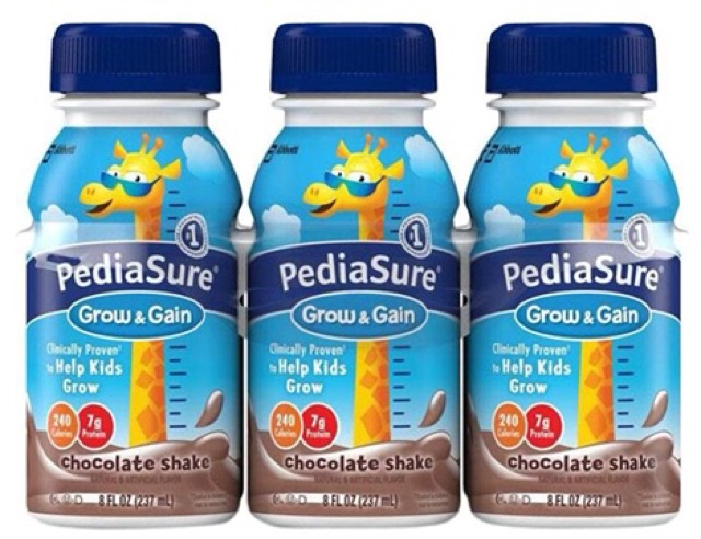 SỮA NƯỚC PEDIASURE GROW &amp; GAIN VỊ CHOCOLATE - THÙNG 24 CHAI 237ML(8/21)