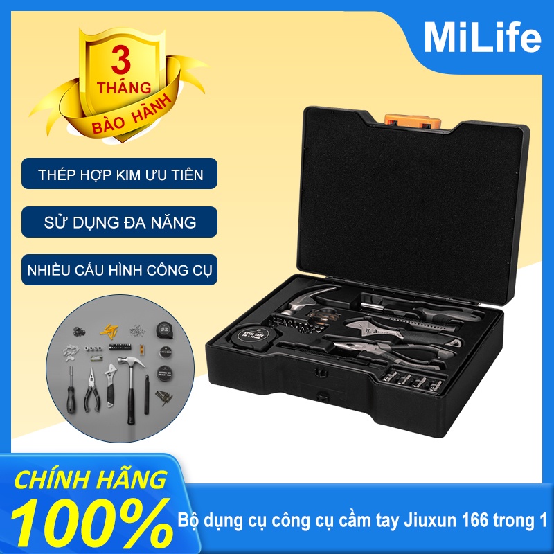 Bộ dụng cụ công cụ cầm tay Jiuxun 166 trong 1 Bộ dụng cụ sửa chữa gia đình