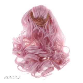 Pink Doll Hair Curly Wig for 1/3 BJD 60cm Night Lolita Doll Hair Accs DIY