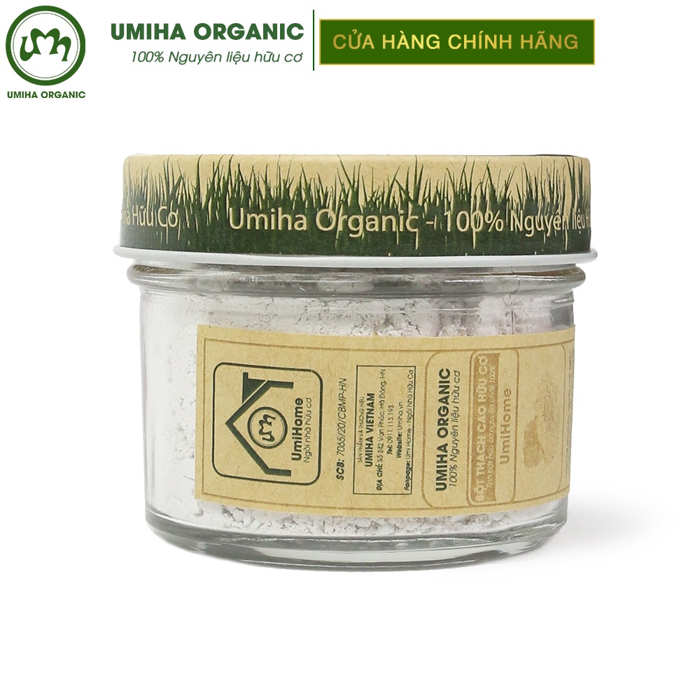 Bột Thạch Cao Nguyên Chất Umiha Organic 135g Đắp Mặt Nạ Trắng Da, Loại Bỏ Mụn Giảm Nhờn Hiệu Quả