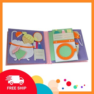 [FREESHIP] Sách Vải Một Ngày Của Bé Gái - Đạt chất lượng xuất khẩu - An Toàn - Đồ chơi cho bé