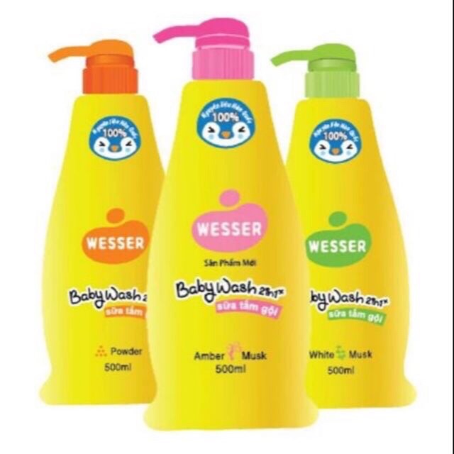 Sữa tắm gội 2trong1 wesser Hàn quốc 500ml