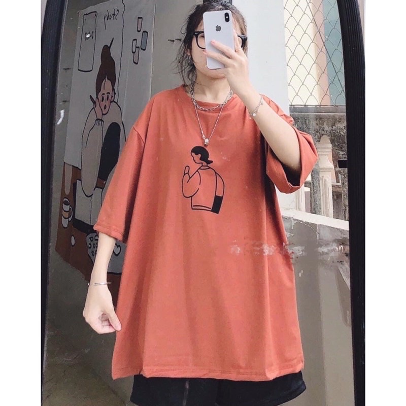Áo cotton tay lỡ dáng rộng -- Cô gái
