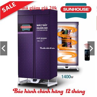 Mã CHUT002 giảm 8% MÁY SẤY QUẦN ÁO SUNHOUSE SHD-2707- HÀNG CHÍNH HÃNG