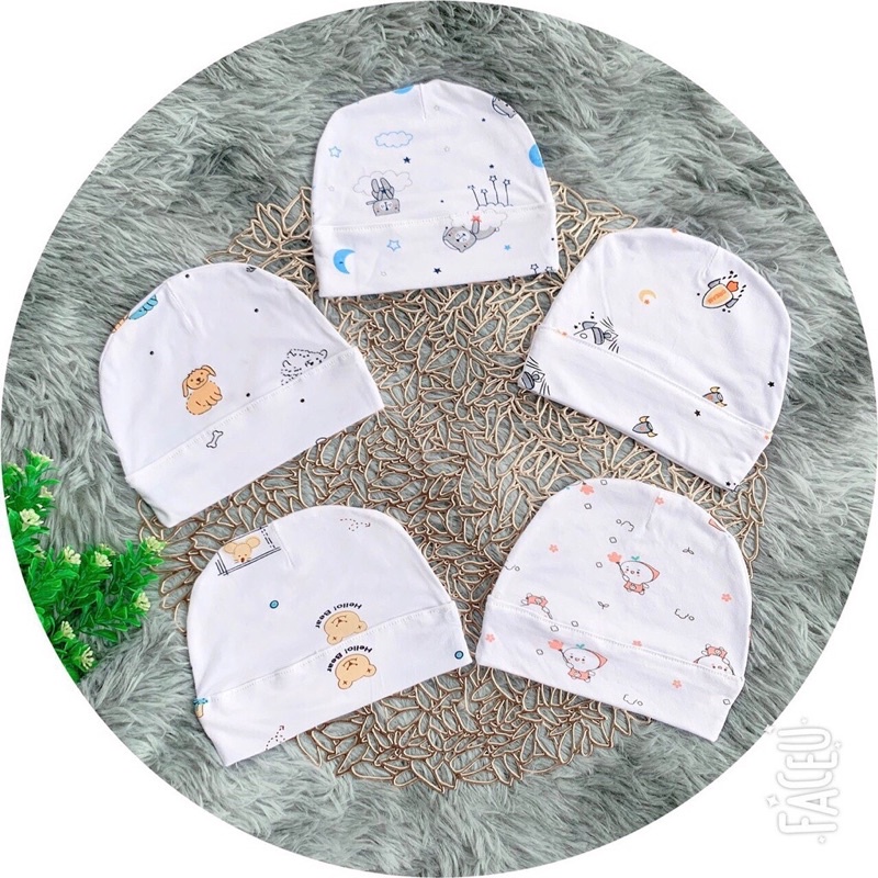 Mũ cotton lạnh siêu mềm cho bé sơ sinh -7kg