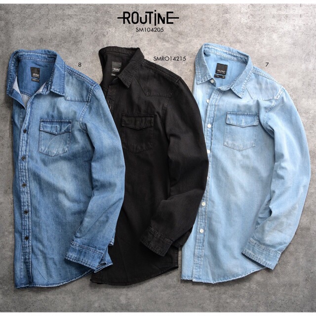 ÁO SƠ MI DENIM JEAN-ROUTINE-HÀNG VN XK