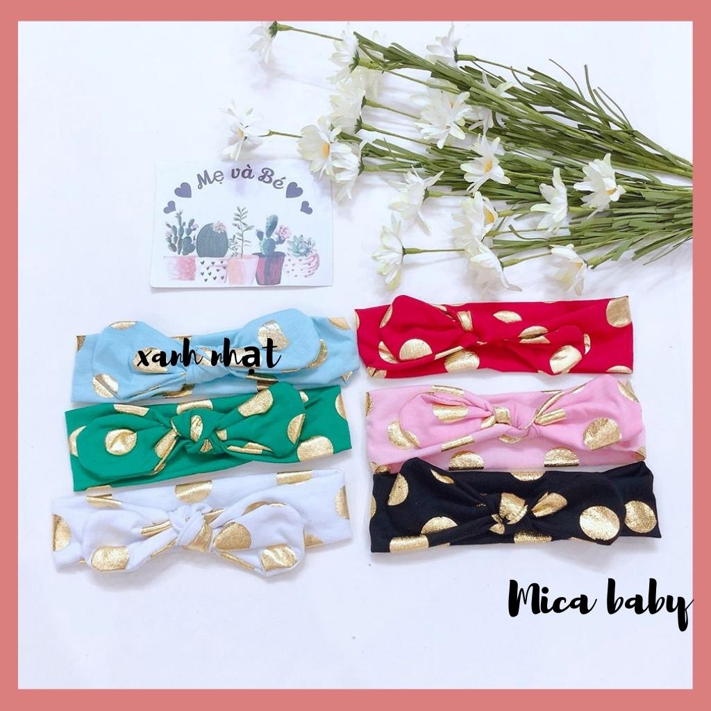 Băng đô bản to chấm bi đáng yêu cho bé Mica baby