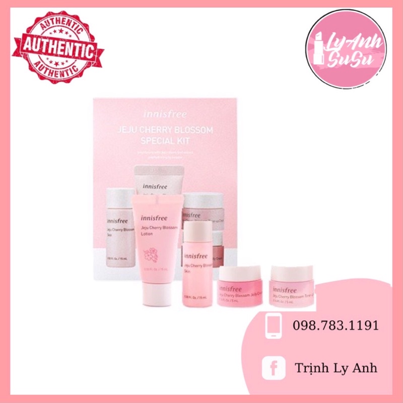 Bộ Dưỡng Sáng Da Từ Hoa Anh Đào Innisfree Jeju Cherry Blossom Kit 4sp