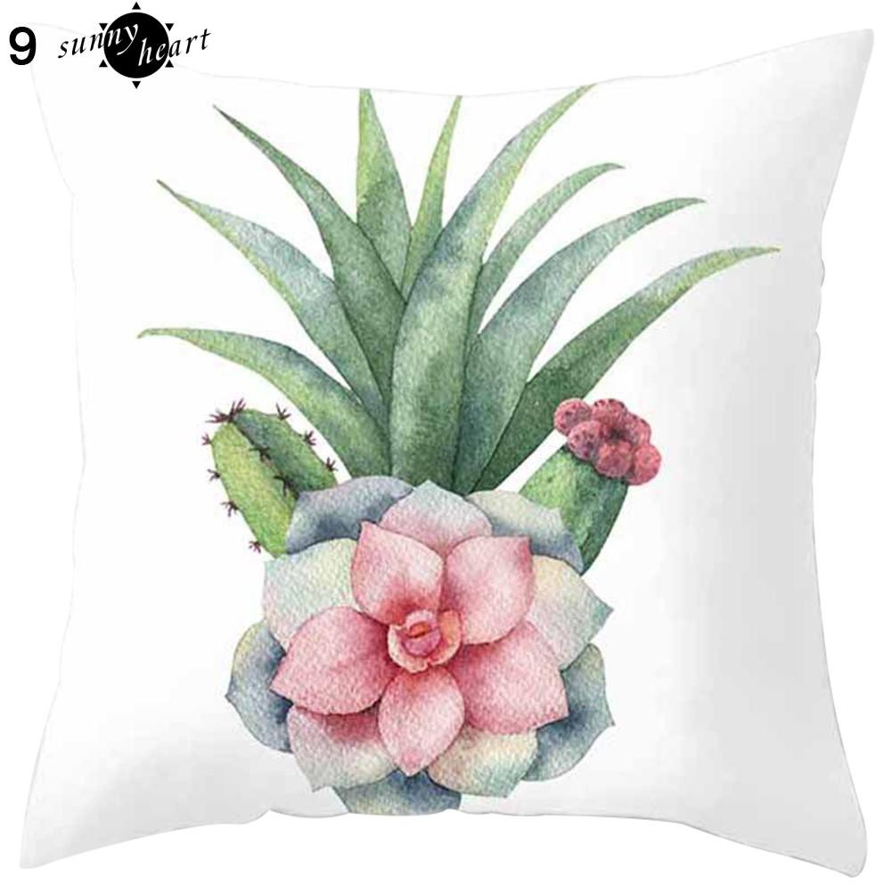 Vỏ Gối Vuông In Hình Cây Xương Rồng Độc Đáo Phong Cách