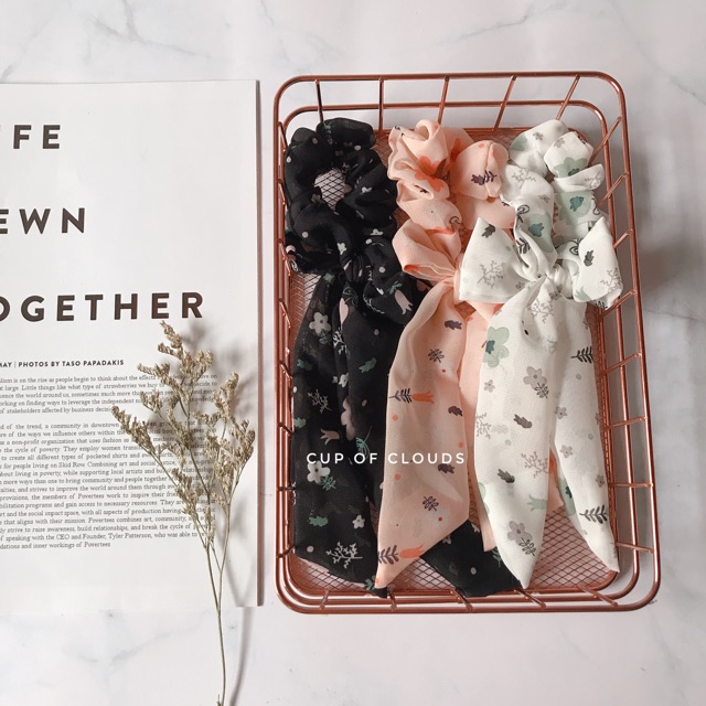 Dây buộc tóc Bow tie - scrunchies nơ