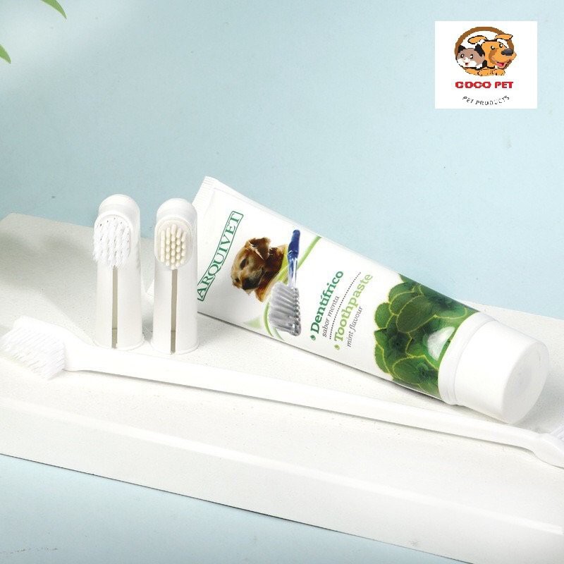 Bộ KIT Bàn Chải - Kem Đánh Răng Cho Chó