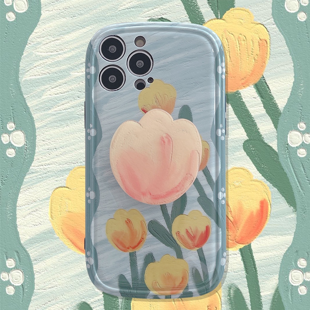 Ốp Điện Thoại Tpu Silicon Mềm Chống Sốc In Hình Hoa Tulip Cho iphone 11 12 13Pro Max XS Max X XS XR