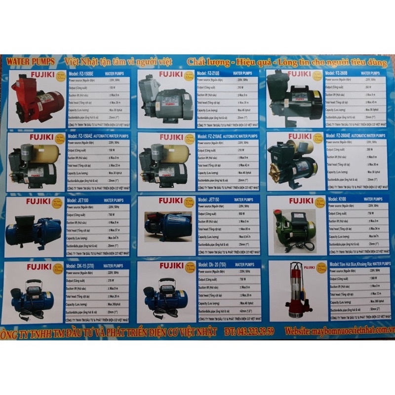 Máy Bơm Nước chân không 150w FINA chính hãng BH 1 năm