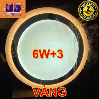 Đèn led âm trần siêu  mỏng viền đổi màu (6W+3 - Φ100)