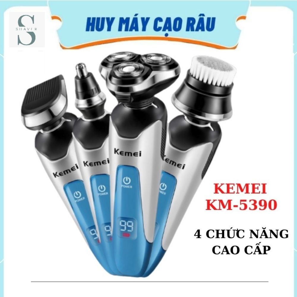 Máy Cạo Râu Đa Năng Kemei KM-5390, Máy Cạo Râu Cao Cấp, Chính Hãng, 4 TRONG 1 ( BH 12 Tháng )