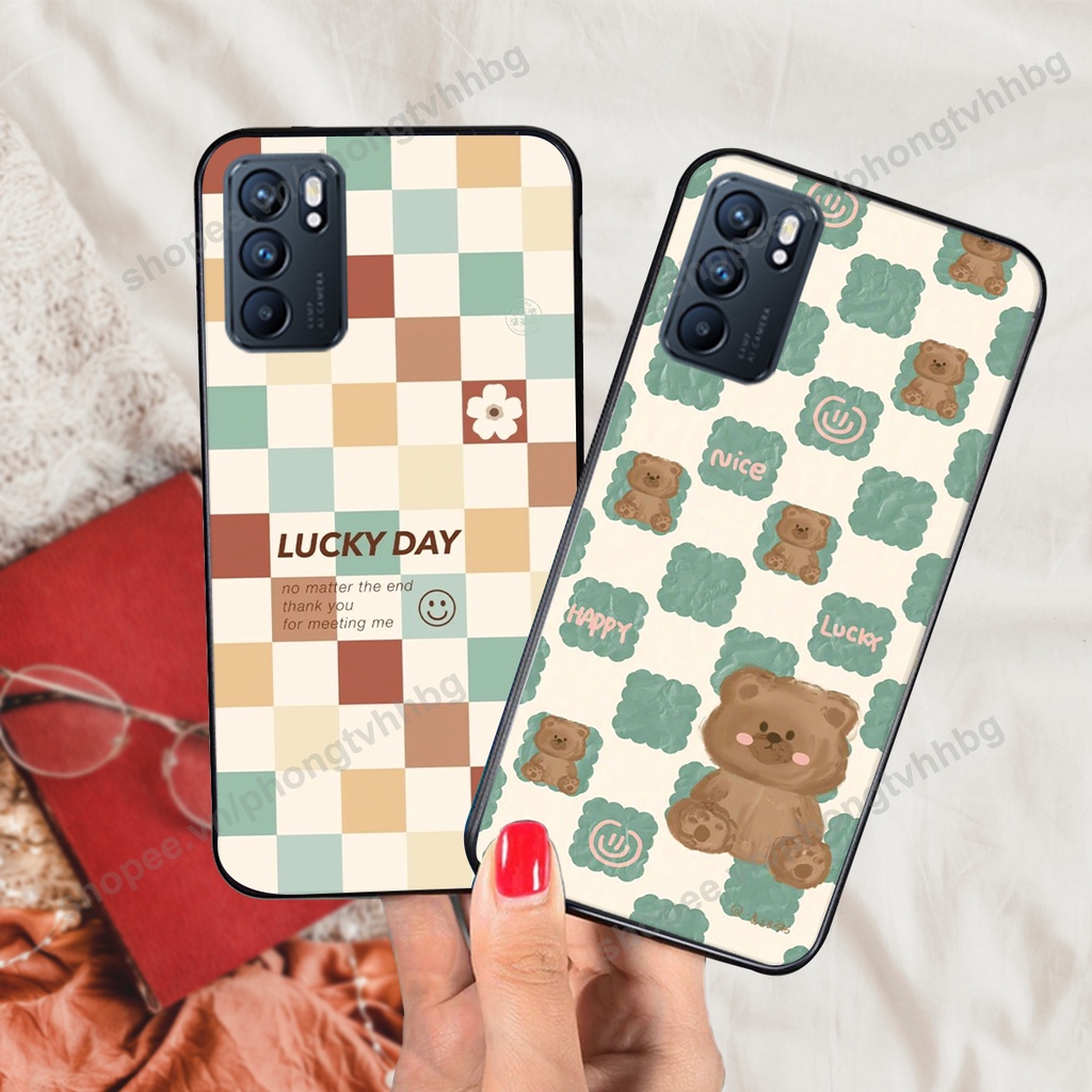 Ốp lưng Oppo Reno6 / Reno6 Z 5G / Reno 6 trái tim gấu thể thao , smile mặt cười cực cute