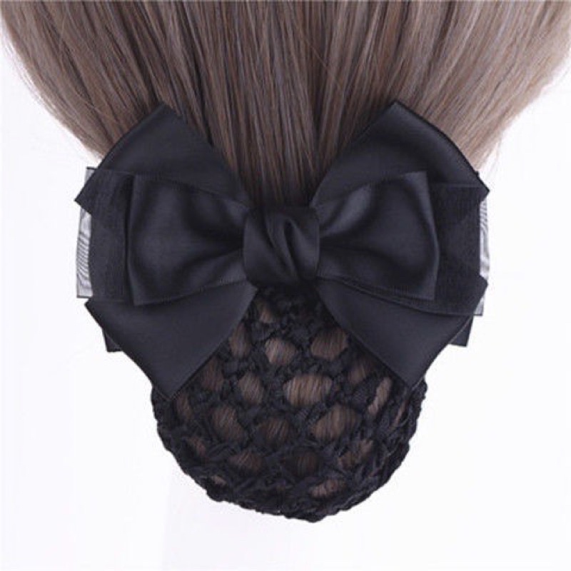 Kẹp tóc búi lưới handmade voan đen