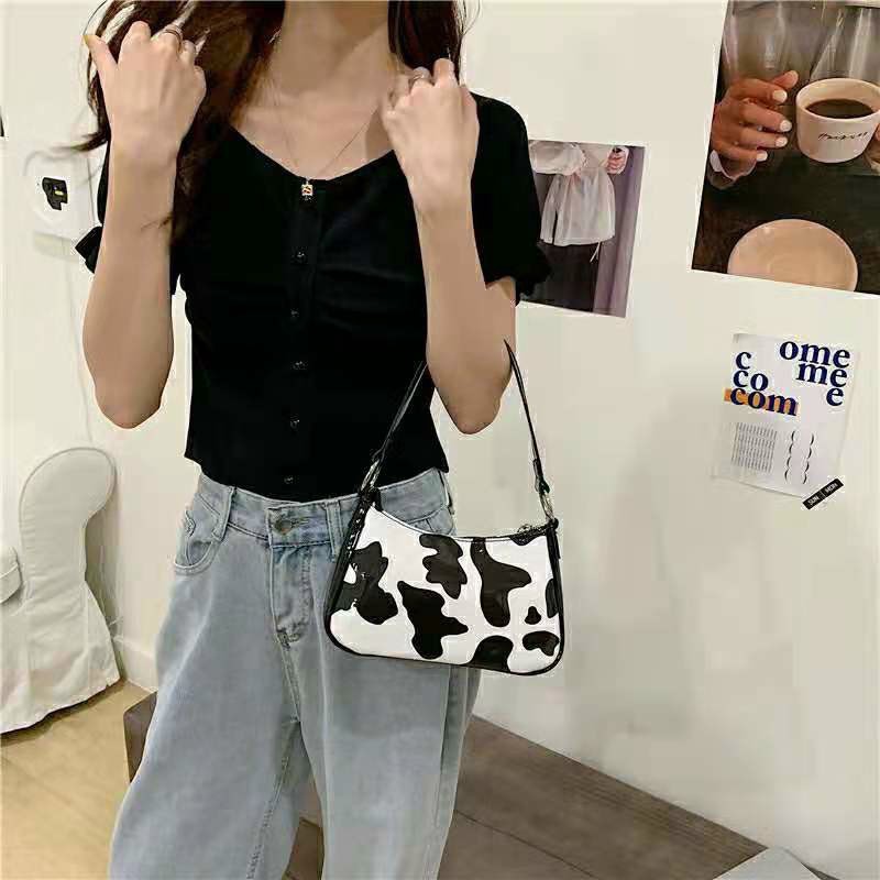 Túi Xách Nữ Đeo Vai In Họa Tiết Bò Sữa Thời Trang | BigBuy360 - bigbuy360.vn