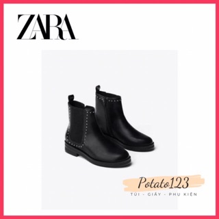 Zara - Bốt Zara thấp gót đính viền