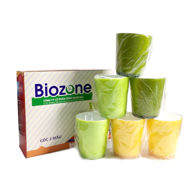 Bộ 6 chiếc cốc nhựa 2 lớp Biozone ( Rẻ nhất shopee)