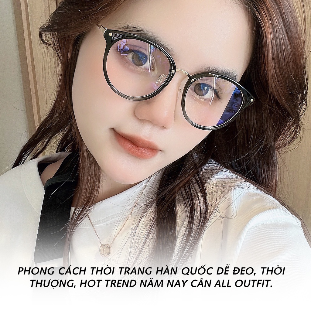 Gọng kính cận nam nữ tròn chất liệu cứng cáp dễ đeo gọn nhẹ fom gọng mới siêu xinh Eyeglow EG22103