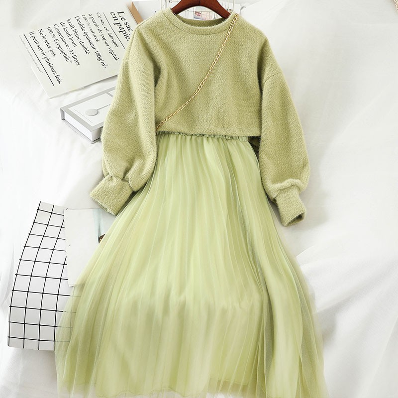Set áo len váy tutu công chúa