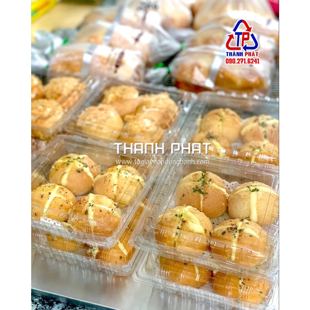 100 Hộp H132 vuông dùng đựng bánh ngọt nhiều loại, bánh da lợn