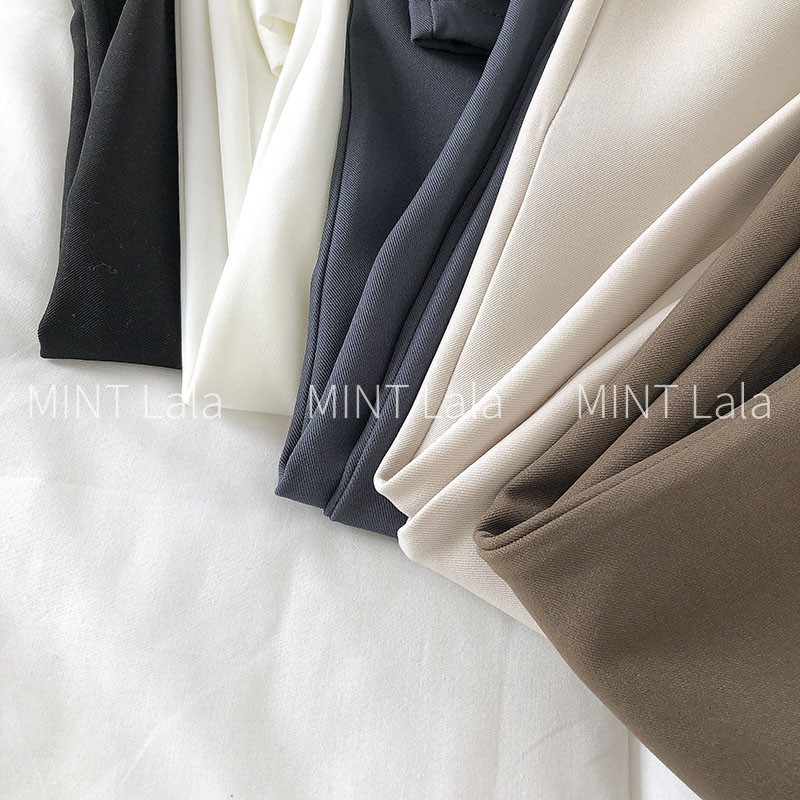 Quần Ống Suông Cạp Cao Vải Trơn Dài Thẳng Tôn Dáng - MINT Lala