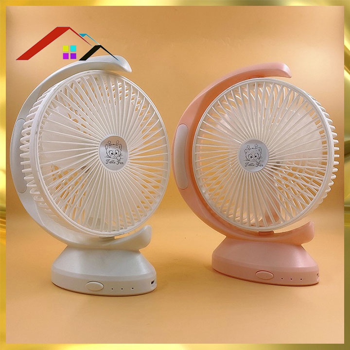 Quạt Sạc Tích Điện 5590 ( ĐÈN LED ) 3 CHẾ ĐỘ Quạt Để Bàn MiNi Cao Cấp