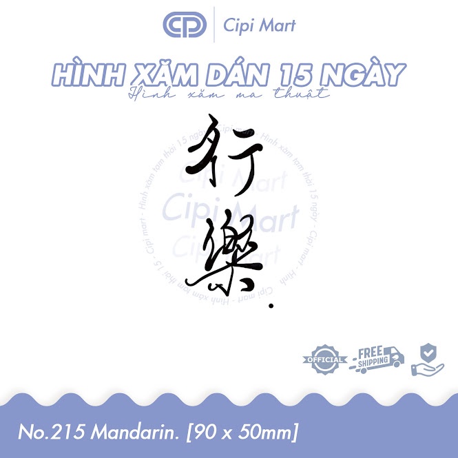 CIPI MART - Hình xăm tạm thời 15 NGÀY - chống nước, cọ xát 215