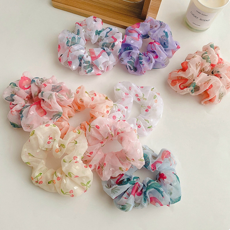 Dây cột tóc họa tiết đáng yêu phong cách Hàn Quốc cho nữ