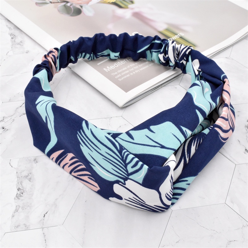 Băng đô vải co giãn họa tiết hoa tùy chọn phong cách retro thời trang dành cho nữ