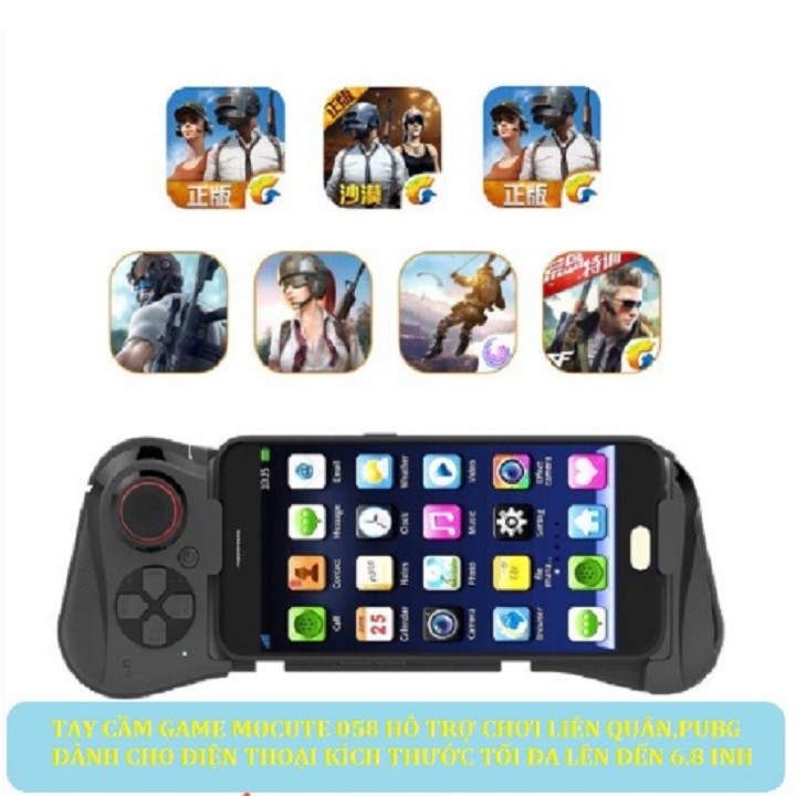 Tay Cầm Chơi Game Bluetooth MOCUTE 058 Hỗ Trợ Chơi Game PUBG,Liên Quân Mobile Trên Android Và IOS