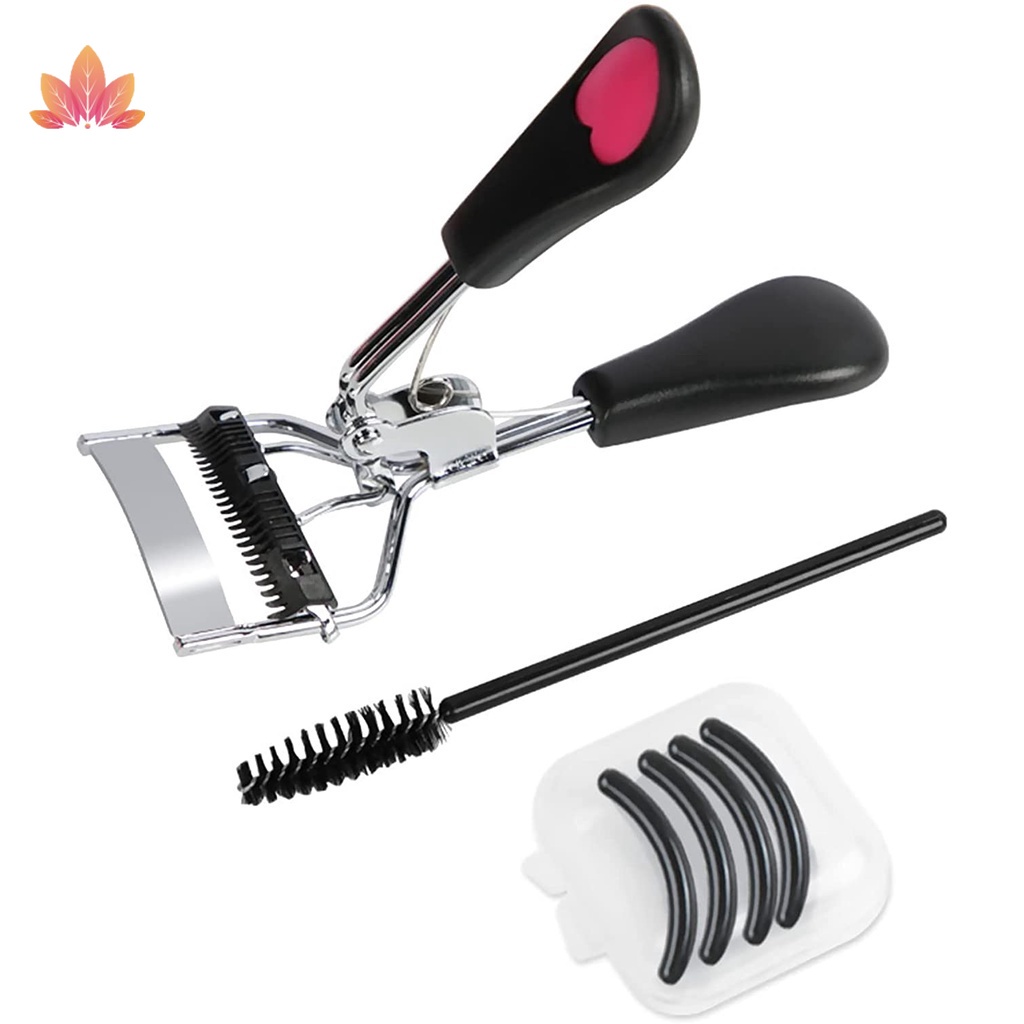 Dụng Cụ Bấm Cong Mi Chuyên Nghiệp Với 4 Miếng Đệm Đàn Hồi Thay Thế Và Cọ Xoắn Ốc Cho Mi Mắt Cong JP5