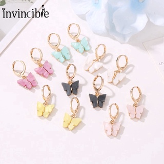 Korean Style Trendy Colorful Acrylic Butterfly Earrings/ 1Pair Elegant Sweet Female Butterfly Earrings