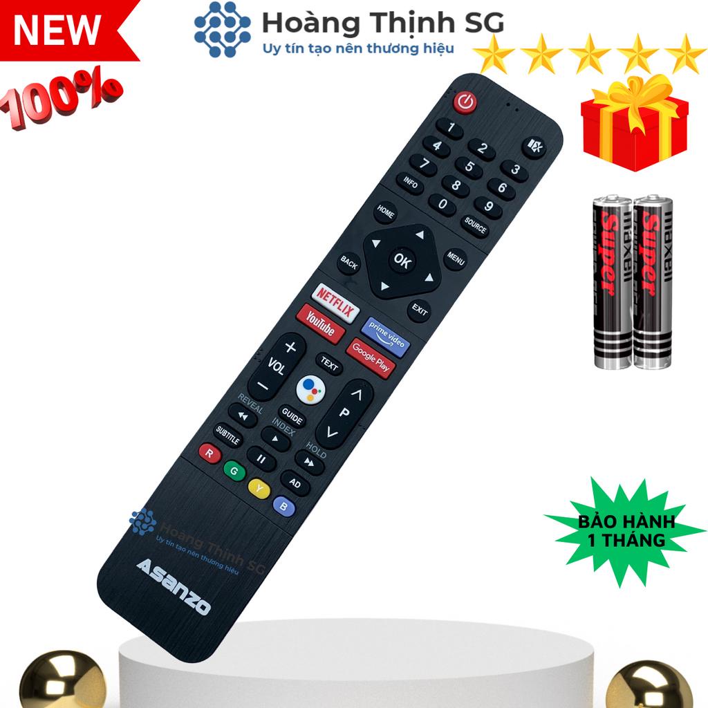 Remote điều khiển tivi Asanzo giọng nói, điều khiển TV Asanzo các dòng tivi SMART LED LCD - Tặng kèm pin