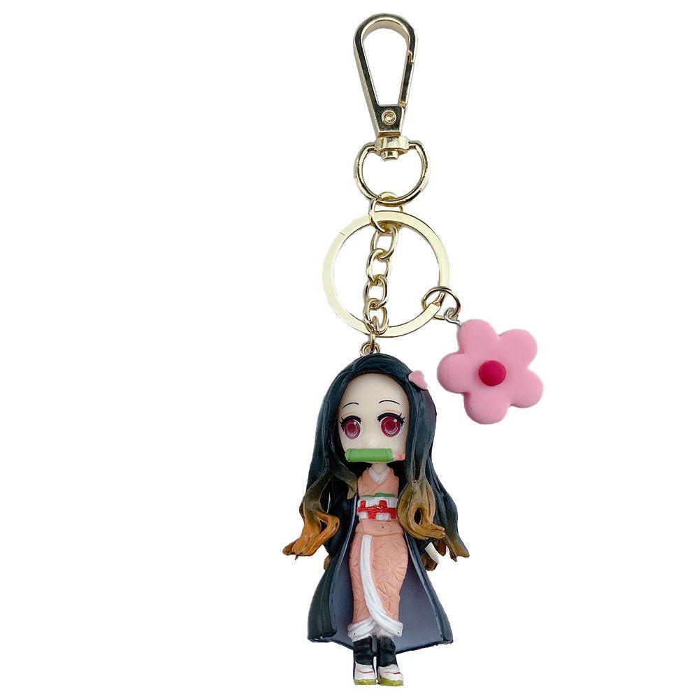 RAINBOW Móc Khóa Cao Su Họa Tiết Hoạt Hình Kimetsu No Yaiba 3D Ngộ Nghĩnh
