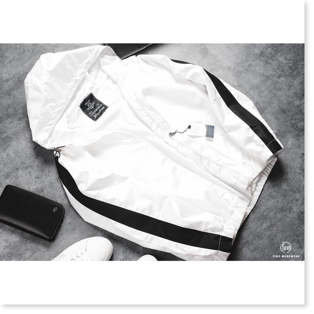 Áo khoát nam teen sọc tay rất hot hàng bao chất-A042-Áo khoát vải dù 2 lớp + Áo khoác nam + Áo khoác nam thanh lịc