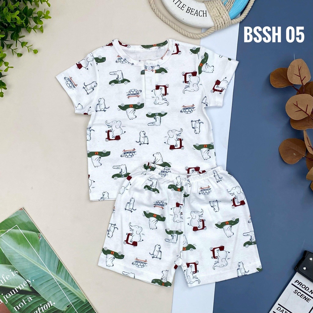 Bộ sơ sinh 2 cúc LITIBABY ngắn tay, size 6/36 tháng, chất cotton mềm mát