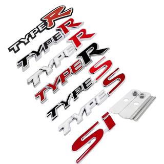 Tem nổi Type R Type S SI bằng kim loại dán trang trí xe ô tô Honda civic accord city H-RV