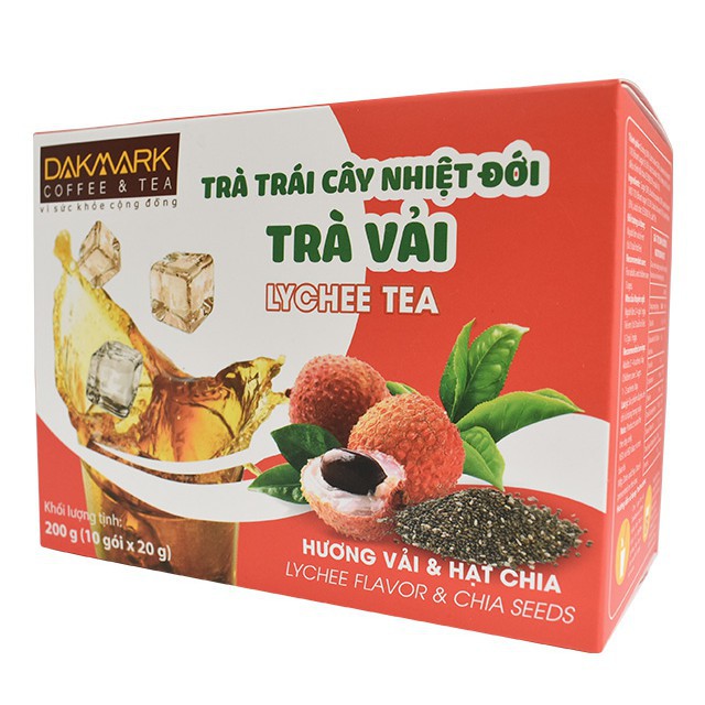 Trà Vải hạt Chia hòa tan Dakmark 200g