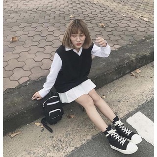 Áo gile phom unisex mix đồ cực chất