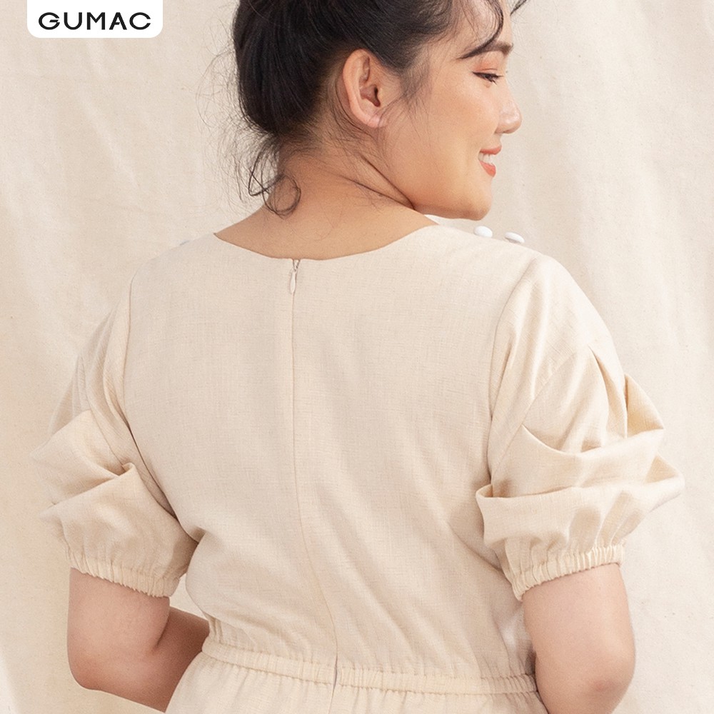 [Mã WABRGU72 giảm 10% tối đa 50k đơn 250k] Đầm suông nữ oversize 4 nút bọc DA10121 GUMAC