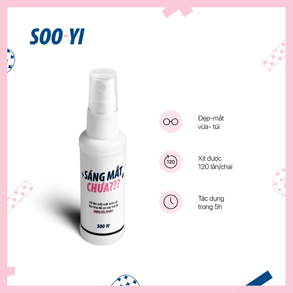 Chai xịt Sạch-mắt rửa kính Soo-Yi chuyên dụng 60ml