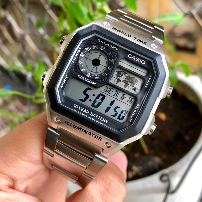 Đồng hồ nam to Casio AE1200 bản thép HYMA shop