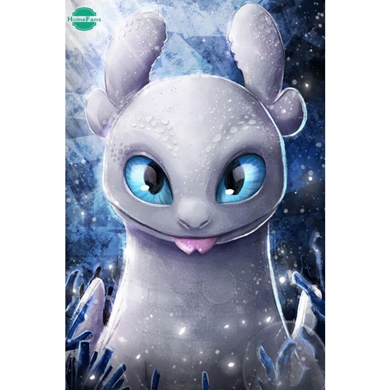 Bộ Tranh Đính Đá 5D Tự Làm 30 * 40cm Hình Rồng Hoạt Hình Trang Trí Nhà Cửa