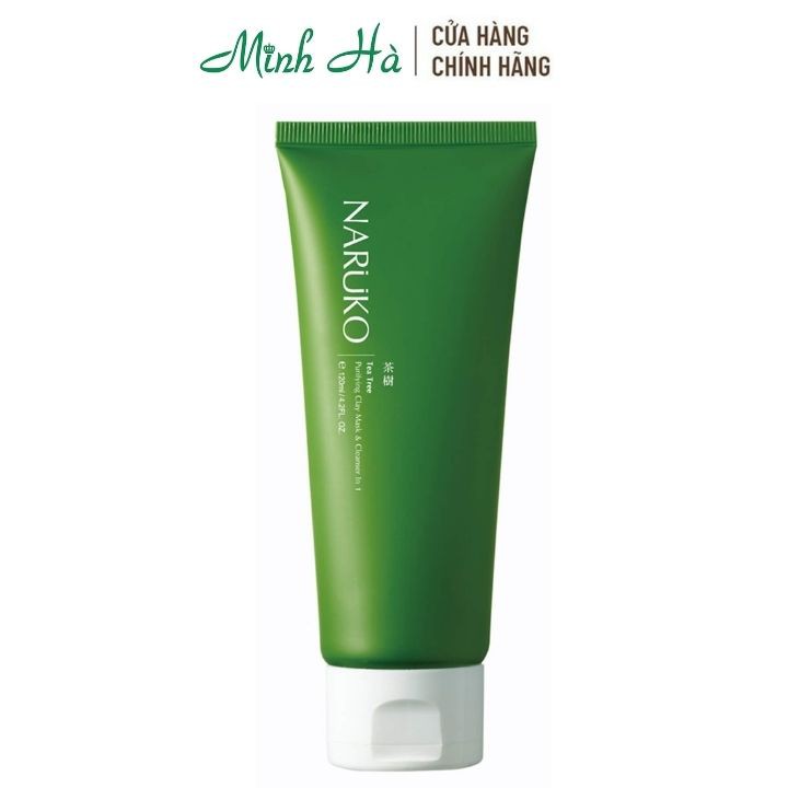 Sữa rửa mặt Naruko Tea Tree Purifying Clay Mask & Cleanser 120g chiết xuất tràm trà cho da dầu mụn - MINH HÀ cossmetics