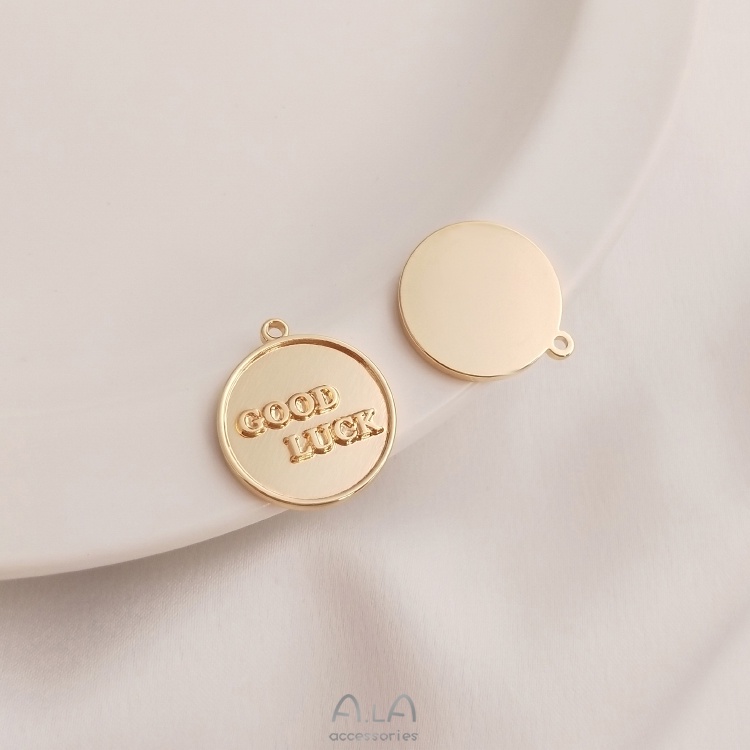 Mặt Dây Chuyền Hình Chìa Khóa Tròn Bằng Đồng 14K Thời Trang diy